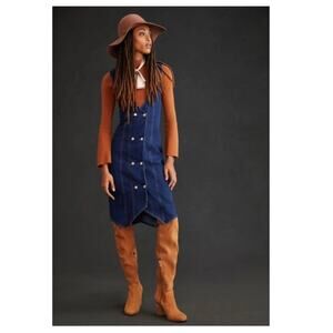 Pilcro by Anthropologie Denim Vest Midi Dress Size US/10
